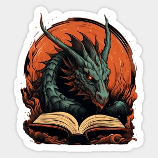 Book Dragon for Reading Lover Sticker